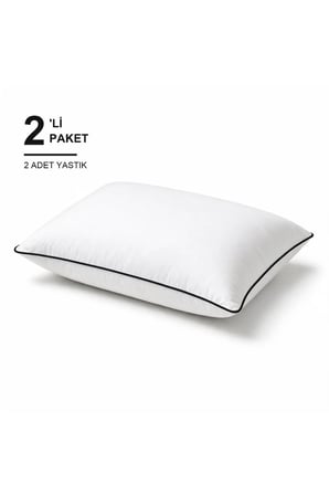 Biyeli Yastık 2'li Paket 50x70 cm 1100 gr Boncuk Silikon Elyaf Dolgulu