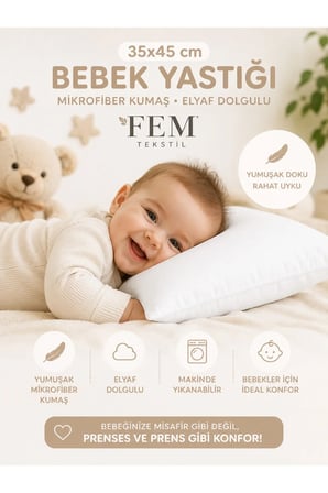 Mikrofiber Kumaşlı Bebek ve Çocuk Yastık 35x45 cm 1 Adet