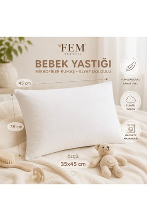 Mikrofiber Kumaşlı Bebek ve Çocuk Yastık 35x45 cm 1 Adet