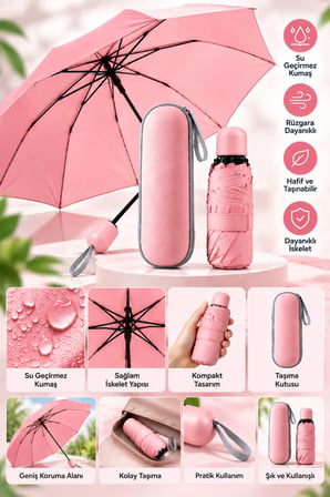 PEMBE KAPSÜL ŞEMSİYE