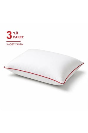 Biyeli Yastık 3'li Paket 50x70 cm 700 gr Boncuk Silikon Elyaf Dolgulu