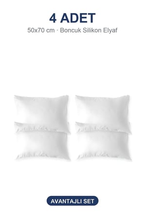 Eco Biyeli Yastık 4'li Paket 50x70 cm 600 gr Boncuk Silikon Elyaf Dolgulu -