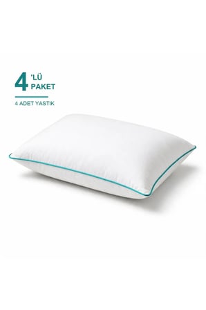 Eco Biyeli Yastık 4'li Paket 50x70 cm 700 gr Boncuk Silikon Elyaf Dolgulu -
