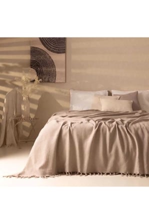 Çift Kişilik Pike - Bej - 200x220 cm