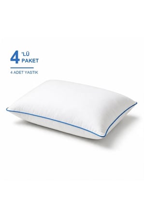 Biyeli Yastık 4'li Paket 50x70 cm 700 gr Boncuk Silikon Dolgulu Mavi