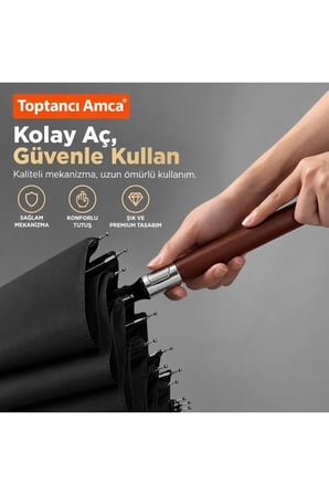 24 Panelli Yağmur Şemsiyesi Lacivert 1.sınıf Kumaş Kılıflı 122 cm