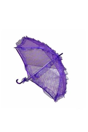 Mor Dantel Detaylı Gelin Şemsiyesi 90-75 cm
