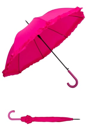 Rüzgara Dayanıklı 8 Fiber Telli Kadın Şemsiye Pembe