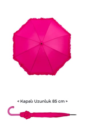 Rüzgara Dayanıklı 8 Fiber Telli Kadın Şemsiye Pembe