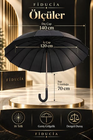 Alüminyum Gövdeli 16 Telli Fiber Şemsiye İki Kişilik 120 Cm