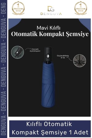 Otomatik Su Geçirmez Rüzgar Dirençli Kompakt Şemsiye