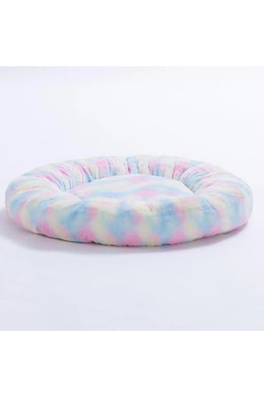 Renkli Simit Kedi ve Köpek Yatağı – Ultra Yumuşak Peluş, Konforlu Rahatlık