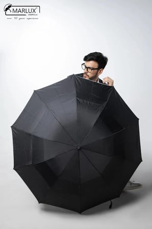 Protokol Siyah Çift Katlı Unisex Şemsiye