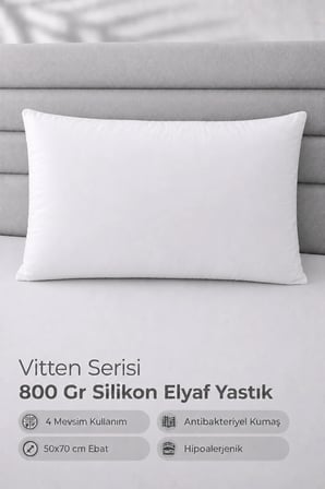 Vitten Serisi Silikon Elyaf Dolgu Yastık 800 Gr 1 Adet