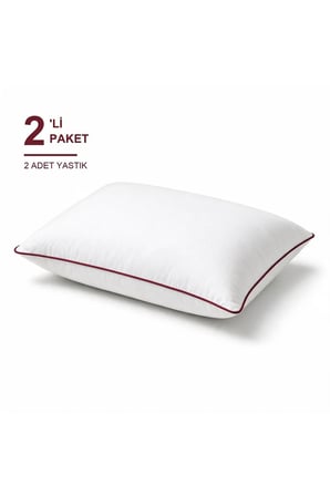 Biyeli Yastık 2'li Paket 50x70 cm 700 gr Boncuk Silikon Dolgulu Bordo