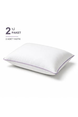 Biyeli Yastık 2'li Paket 50x70 cm 700 gr Boncuk Silikon Dolgulu Lila