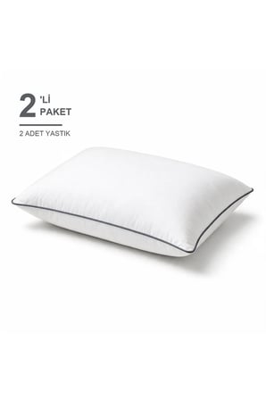 Biyeli Yastık 2'li Paket 50x70 cm 700 gr Boncuk Silikon Dolgulu Füme