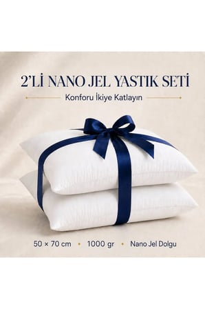 2 Adet Microfiber Nano Jel Yastık 50x70 cm