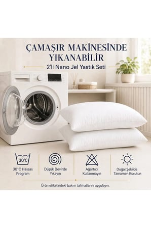 2 Adet Microfiber Nano Jel Yastık 50x70 cm