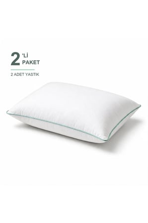 Biyeli Yastık 2'li Paket 50x70 cm 1100 gr Boncuk Silikon Elyaf Dolgulu