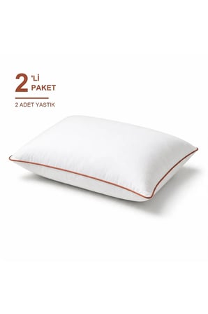 Biyeli Yastık 2'li Paket 50x70 cm Boncuk Silikon Elyaf Dolgulu