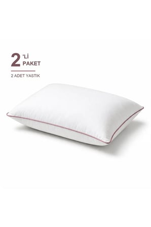 Biyeli Yastık 2'li Paket 50x70 cm Boncuk Silikon Elyaf Dolgulu