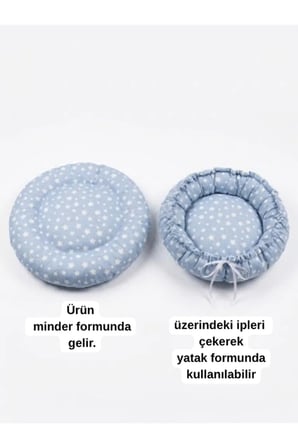Çift İşlevli 50cm Küçük Boy Kedi Köpek Yatağı ve Minderi