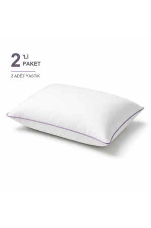 Biyeli Yastık 2'li Paket 50x70 cm 600 gr Boncuk Silikon Elyaf Dolgulu