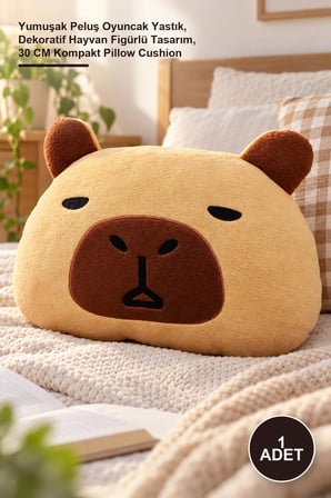 1 Adet Peluş Capybara Yastık 30 CM Kompakt