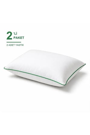 Biyeli Yastık 2'li Paket 50x70 cm 600 gr Boncuk Silikon Dolgulu Yeşil