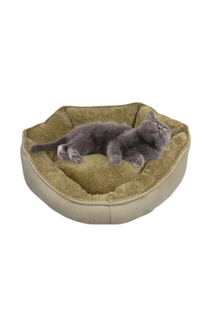 Yumuşak Silinebilir Kedi ve Köpek Yatağı, 55 cm, Kahverengi