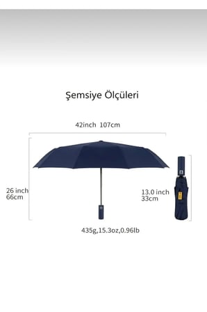 Full Otomatik Açma Kapama Düğmeli Kılıflı Siyah Şemsiye