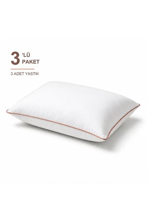 Eco Biyeli Yastık 3'li Paket 50x70 cm 700 gr Boncuk Silikon Elyaf Dolgulu -