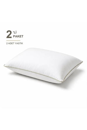 Biyeli Yastık 2'li Paket 50x70 cm 600 gr Boncuk Silikon Dolgulu Bej