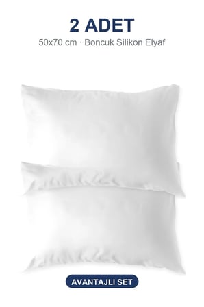 Biyeli Yastık 2'li Paket 50x70 cm 600 gr Boncuk Silikon Dolgulu Bej