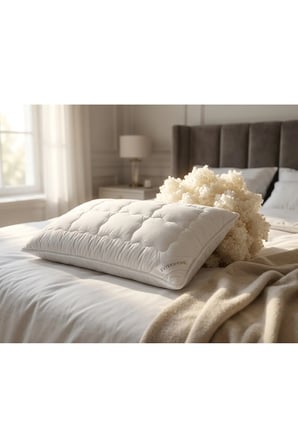 Boncuk Yün Kapitone Yastık 50x70 cm Fermuarlı Kılıf %100 Pamuk