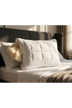 Boncuk Yün Kapitone Yastık 50x70 cm Fermuarlı Kılıf %100 Pamuk