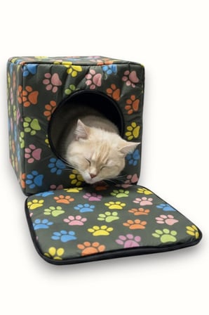 Çok Amaçlı Dönüşebilir Kedi Evi ve Minderi Çok Yönlü Evcil Ürün