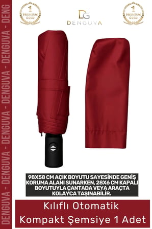 Otomatik Su Geçirmez 8 Telli Şık Çanta Boy Kompakt Şemsiye
