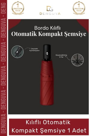 Otomatik Su Geçirmez 8 Telli Şık Çanta Boy Kompakt Şemsiye