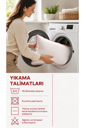 Carmine Serisi %100 Silikon Elyaf Dolgu Yastık 800 Gr 2 Adet