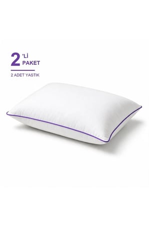 Biyeli Yastık 2'li Paket 50x70 cm Boncuk Silikon Elyaf Dolgulu