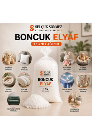 Boncuk Elyaf Silikon 1 KG Yastık Yorgan Oyuncak Minder Dolgu