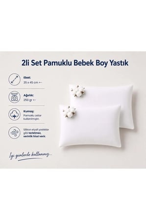 2li Set Pamuklu Bebek Yastık 35x45