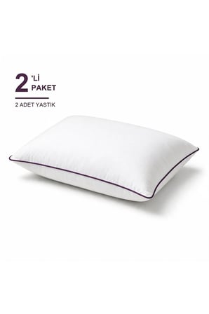 Biyeli Yastık 2'li Paket 50x70 cm Boncuk Silikon Elyaf Dolgulu
