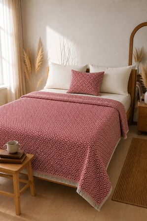 Dokuma Pike Çiftkişilik 200x220 Çok Amaçlı Bohem Yatak Örtüsü