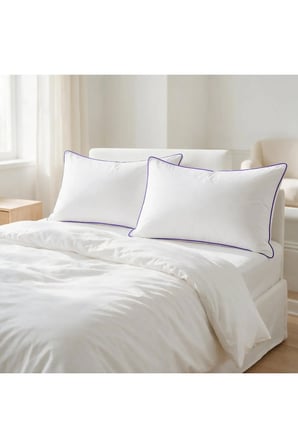 Biyeli Yastık 50x70 cm 1200 gr Boncuk Silikon Elyaf Dolgulu Mor