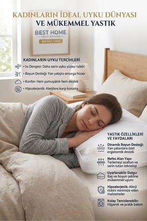 Luxe Comfort Silikon Elyaf Yastık 50x70 cm Orta Yumuşak