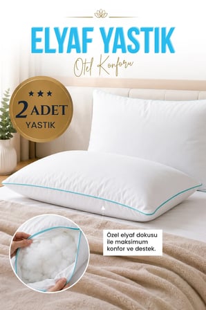 2 Adet 1000 Gr Elyaf Yastık 50x70 cm