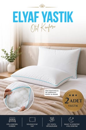 2 Adet 1000 Gr Elyaf Yastık 50x70 cm